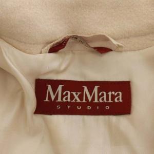 Max Mara アンゴラウールシルク ロングコート リボンベルト付き 40 ペールオレンジ