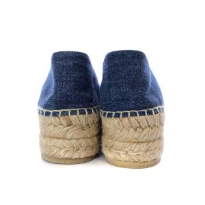 PRADA スリッポン プラットフォーム 厚底 デニム エスパドリーユ 36ブルー