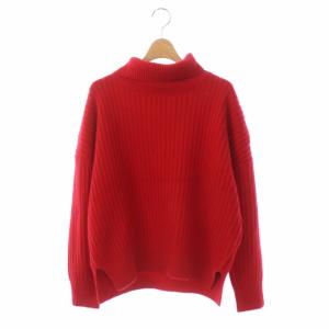 20AW ウール ニット セーター 長袖 タートルネック F 赤 レッド