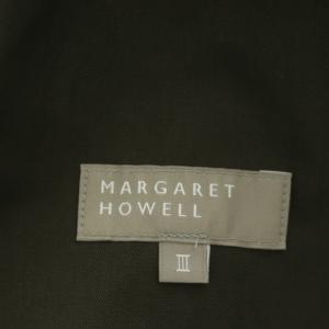 MARGARET HOWELL 21SS YARN DYED WOOL LINEN イージーパンツ ウール リネン 3 ダークカーキ