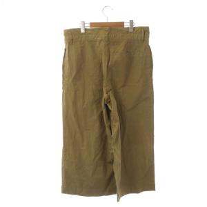 MHL. COTTON RAMIE TOUGH POPLIN TROUSERS ワイドパンツ タック 2 カーキベージュ
