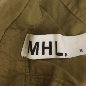 MHL. COTTON RAMIE TOUGH POPLIN TROUSERS ワイドパンツ タック 2 カーキベージュ