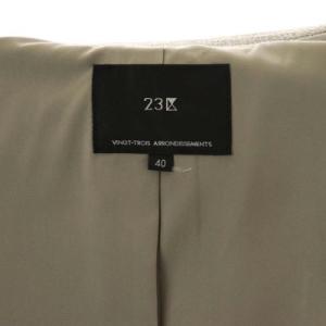23区 vingt-trois 22AW 洗える ウールライクカルゼ テーラード ジャケット 1B 総裏地 40 ライトグレージュ