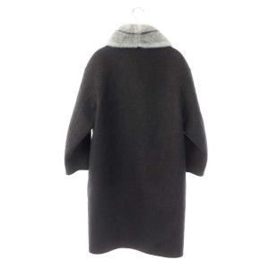 PRADA ミンクファー付きウールアンゴラコート ロング 40 グレー