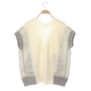 sacai 21-05553 異素材Vネックニットベスト 1 アイスグレー