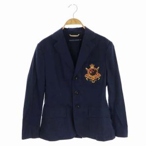 テーラードジャケット 3B ロゴ刺繍 9 紺 ネイビー