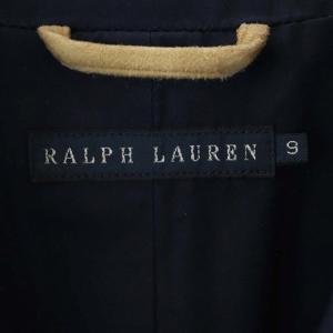 RALPH LAUREN テーラードジャケット 3B ロゴ刺繍 9 紺 ネイビー