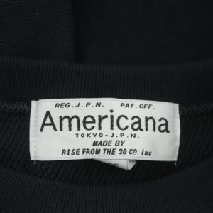 AMERICANA スウェット トレーナー クルーネック 長袖 プルオーバー ロゴプリント M 黒 ブラック