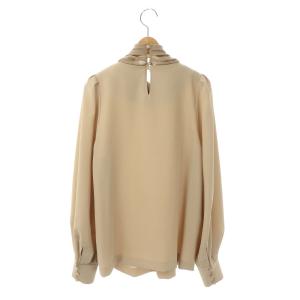 ADORE ドライクロスブラウス シャツ ギャザー 長袖 つけ襟付き 38 ライトベージュ