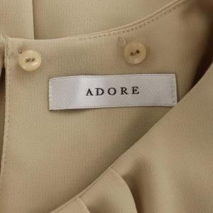 ADORE ドライクロスブラウス シャツ ギャザー 長袖 つけ襟付き 38 ライトベージュ