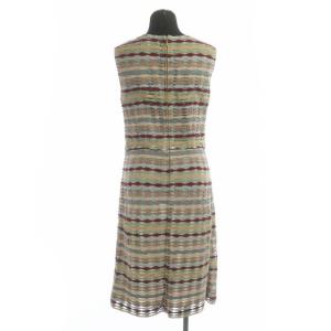 EPOCA 総レース ワンピース ひざ丈 ノースリーブ 38 マルチカラー