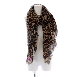 LOUIS VUITTON エトール M72215 ストール レオパード柄 カシミヤ シルク混 フリンジ ブラウン