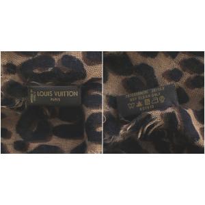 LOUIS VUITTON エトール M72215 ストール レオパード柄 カシミヤ シルク混 フリンジ ブラウン