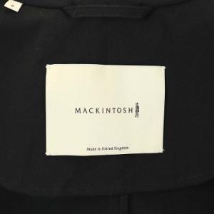MACKINTOSH HUMBIE ノーカラーコート スプリングコート ミドル丈 金ボタン 6 ブラック