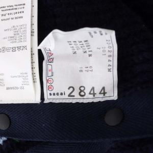 sacai Flower Embroidery Knit Cardigan ハイネック 長袖 ジップアップ