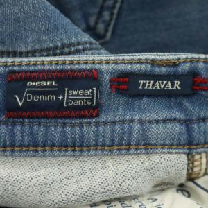 DIESEL THAVAR ジョグジーンズ パンツ ソフトデニム テーパード ストレッチ  USED加工 28 青 ブルー