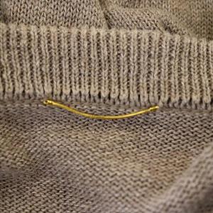 Deuxieme Classe ikat プルニット セーター 長袖 Vネック リネン混 シルク混 グレージュ