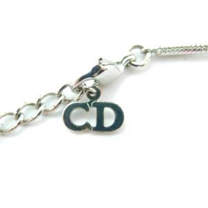 Christian Dior D ロゴ ネックレス ペンダント シルバー色
