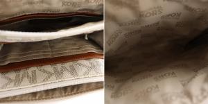 MICHAEL KORS ショルダーバッグ  MK柄 レザー 白 アイボリー 茶 ブラウン