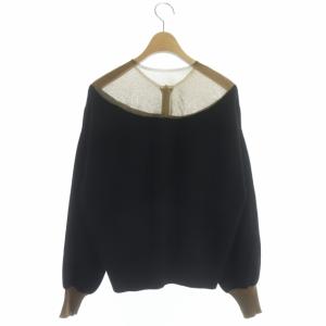 Ameri VINTAGE 20AW GLITTER SHEER DOCKING KNIT グリッターシアードッキングニット カーディガン 長袖 F 黒