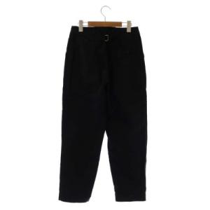 MHL. 21SS IRREGULAR COTTON CANVAS テーパードパンツ ボタンフライ 1 黒 ブラック