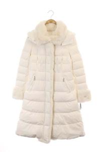 M'S GRACY 22AW ダウンコート アウター リバーシブル フェイクファー フード 38 ホワイト