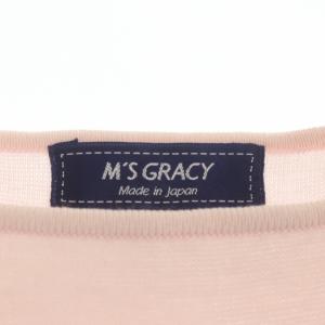 M'S GRACY ニット カットソー クルーネック 半袖 プルオーバー リボン フリル 38 ピンク
