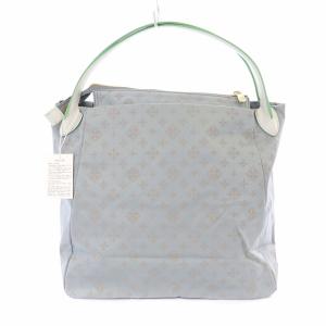 russet トートバッグ ハンドバッグ ナイロン×レザー モノグラム くすみピンク 水色 ブルー