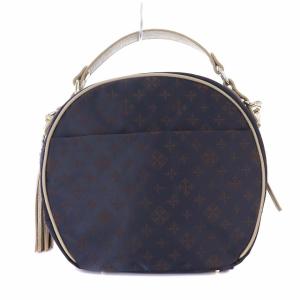 russet ショルダーバッグ ハンドバッグ ナイロン モノグラム タッセル付き ポーチ付き 2WAY 紺 ネイビー 茶 ブラウン ベージュ