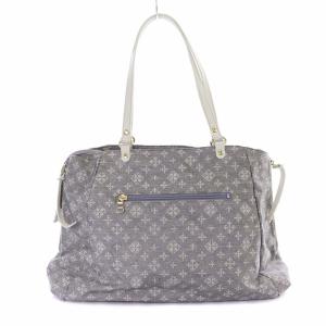 russet トートバッグ ショルダーバッグ モノグラム サイドファスナー 灰 グレー 白 ホワイト