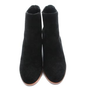 FENDI スエード ウェッジソール サイドゴアブーツ 36.5 23.5cm 黒 ブラック 8T4116