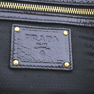 PRADA ボストンバッグ ミニ ハンドバッグ ナイロン レザー ブラック 南京錠付き
