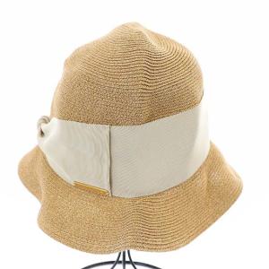 Athena New York 麦わら帽子 ペーパーハット リボン ベージュ