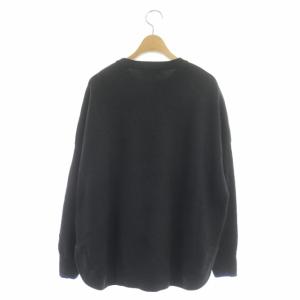 ENFOLD CASH TOUCH BOX ウール ニット セーター プルオーバー 長袖 38 ダークグレー 青 ブルー