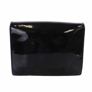 ARMANI COLLEZIONI ショルダーバッグ ポシェット エナメル 2WAY 黒 ブラック