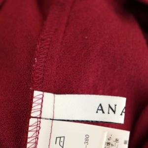 ANAYI 21SS ソフトアンゼンタックフレアワンピース Vネック 長袖 ロング 38 赤 レッド