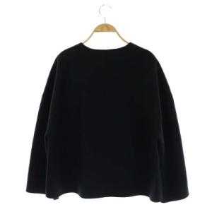 ADORE ライトリバーノーカラージャケット クルーネック 薄手 ウール 36 ブラック