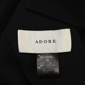 ADORE ライトリバーノーカラージャケット クルーネック 薄手 ウール 36 ブラック
