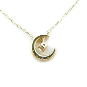 4℃ ネックレス ムーン 月 K10 イエローゴールド