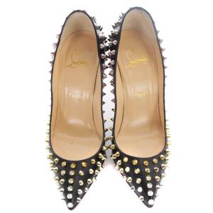 Christian Louboutin パンプス スタッズ ピンヒール レザー 36.5 23.5cm 黒 ブラック