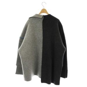 ENFOLD 22SS TWO FACE BOX CARDIGAN カーディガン 38 チャコールグレー