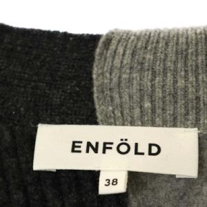 ENFOLD 22SS TWO FACE BOX CARDIGAN カーディガン 38 チャコールグレー