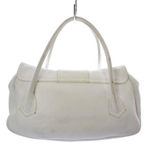 CELINE ラージシューケット ハンドバッグ レザー レザー 白 ホワイト CE00/15