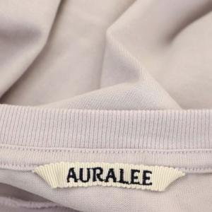 AURALEE LUSTER PLAITING L/S TEE カットソー Tシャツ 長袖 ロンT クルーネック 4 ライトパープル