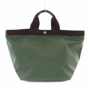 Hervé Chapelier コーデュラ舟型トートL トートバッグ ハンドバッグ 緑 グリーン 茶 ブラウン 725C
