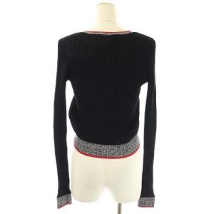 DIESEL ニットカーディガン Vネック 長袖 前開き M 黒 グレー 赤