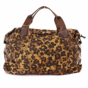 russet ボストンバッグ ハンドバッグ 花柄 ナイロン 黄 イエロー 茶 ブラウン