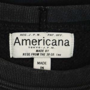 AMERICANA AMEY 裏起毛 スウェット プルオーバー トレーナー M 黒 白 ブラック ホワイト