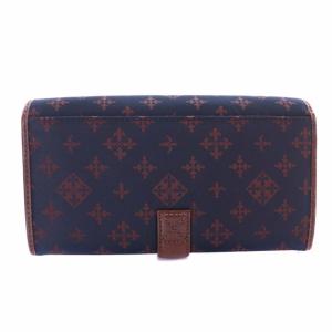 russet 長財布 ホック ナイロン×レザー モノグラム 紺 ネイビー 茶 ブラウン 赤 レッド