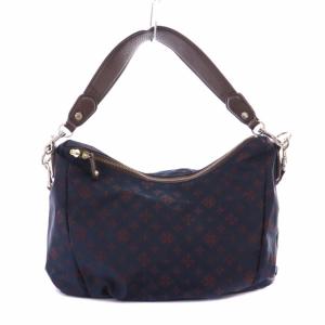 russet ショルダーバッグ ハンドバッグ ナイロン モノグラム 2WAY 紺 ネイビー 茶 ブラウン